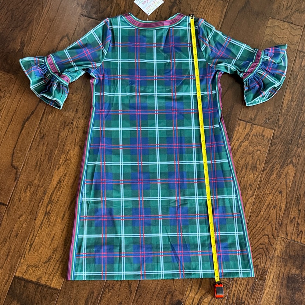 Gretchen Scott Shake Your Tushy Dress Middleton Plaid Green Size M Gorgeous! - Picture 4 of 7